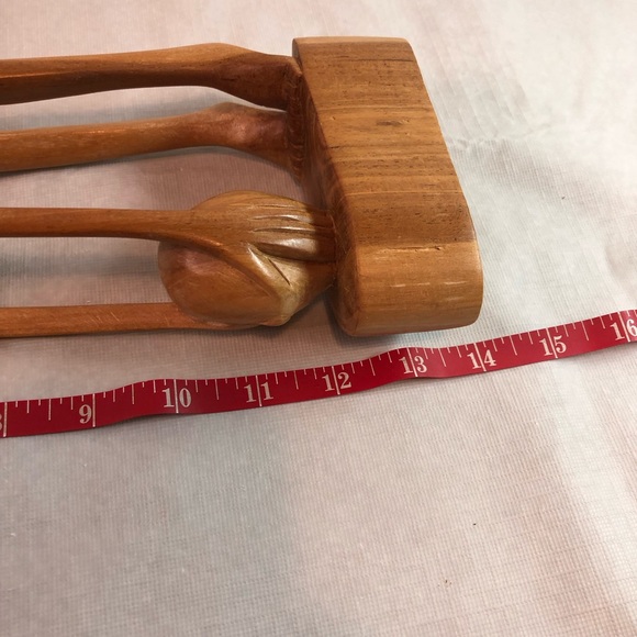 14 Inch Wood Carving Acrobat Man Stretching Holding A Ball - Picture 9 of 15